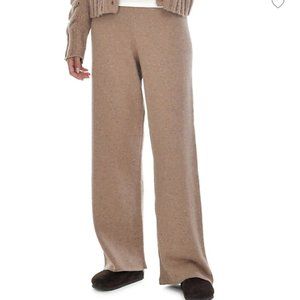 Paper Label High Waisted Cotton Sweater Rib Pant Tan/Beige Small NWT